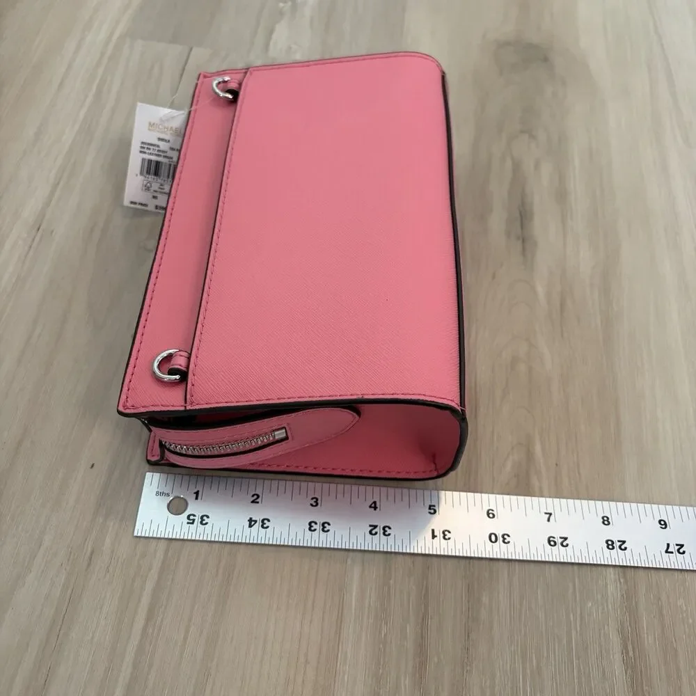 MICHAEL KORS  SHEILA SMALL EAST WEST SHOULDER CROSSBODY BAG TEA ROSE